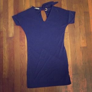 Dex Womens Soft Silky Dark Blue Dress Size XS